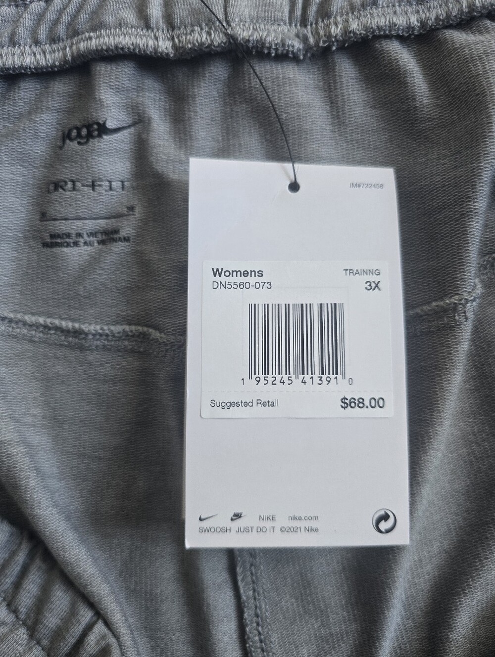 Nike Yoga DriFit Plus Size Women's Gray Training Jogger Capris 7/8 Length 3X - Picture 14 of 16